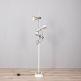 Vintage floor lamp 70s chromed metal and white italian design
