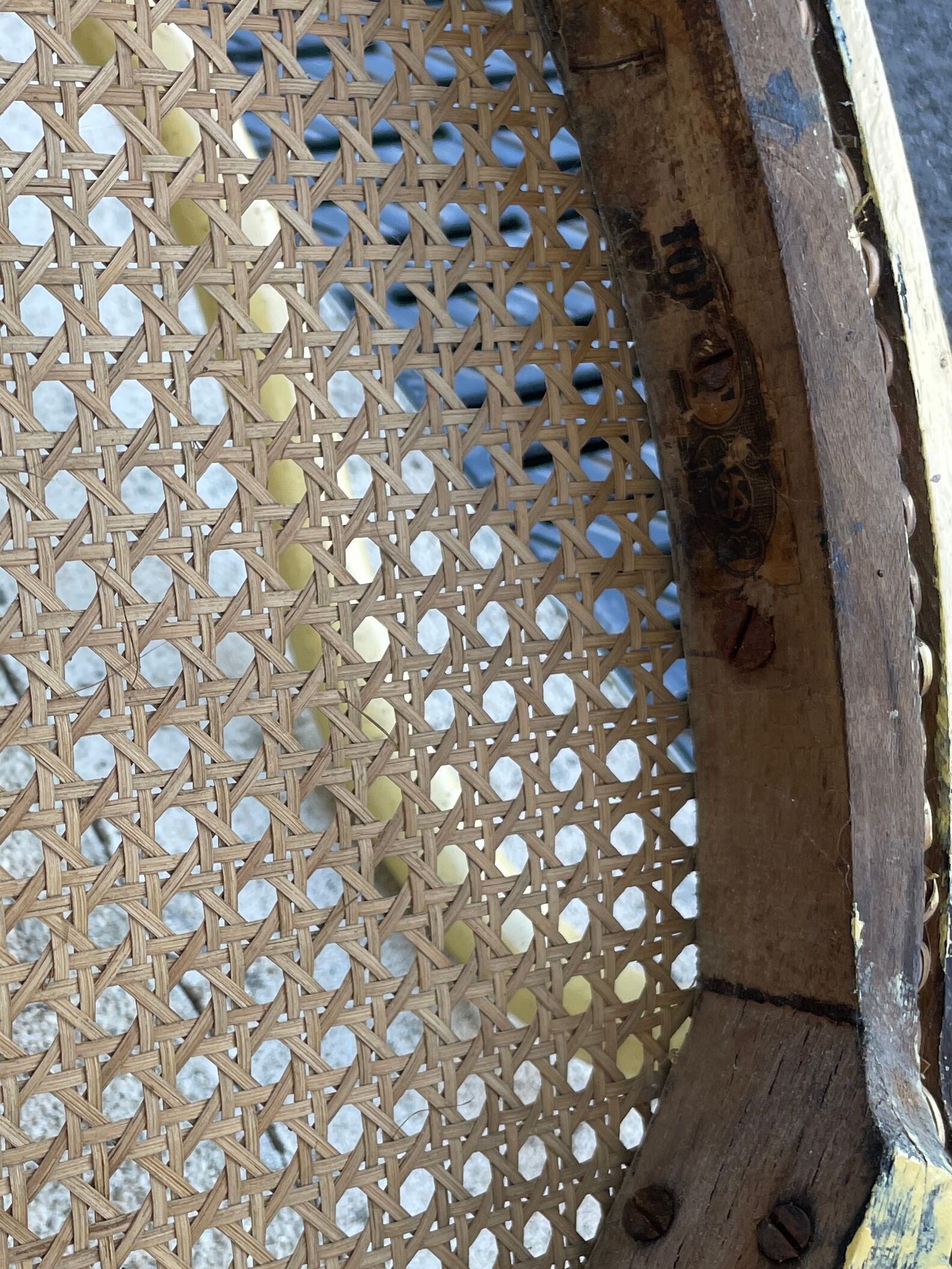 Old armchair Thonet canned wood