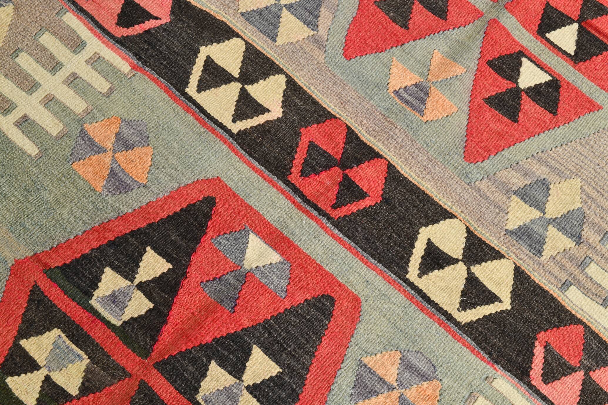 5x8 Geometric Tribal Handmade Kilim Rug, 168x235Cm