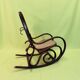 Antique curved wooden rocking chair with caning in Thonet style - Child size