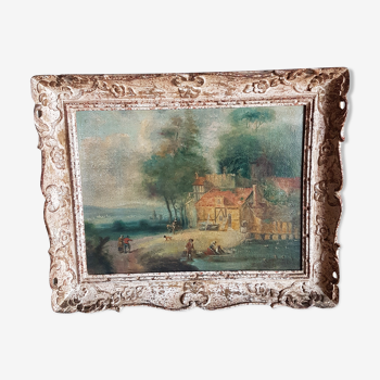 Tableau scène champêtre, style XVIIIème