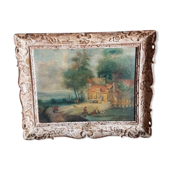 Tableau scène champêtre, style XVIIIème