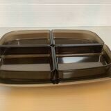 Flat dish server with four ramekins