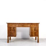 Bureau Art Déco italien en ronce de noyer foncé