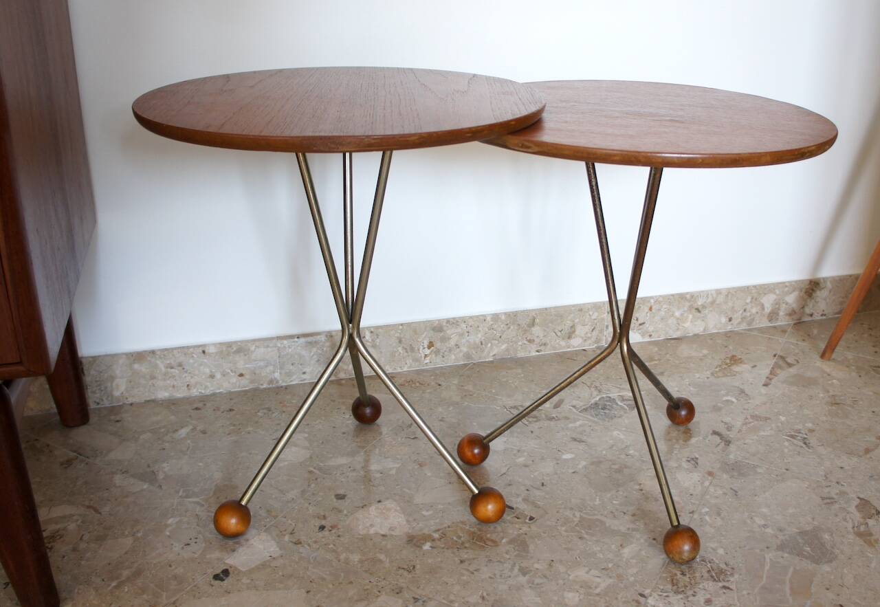 Guéridons Scandinave Vintage Albert Larsson Édition Alberts Tibro 1950 1960