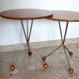 Vintage Scandinavian Pedestal Tables Albert Larsson Edition Alberts Tibro 1950 1960