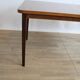 Vintage rectangular teak table with 130 cm dark legs and extension 1960 Sweden