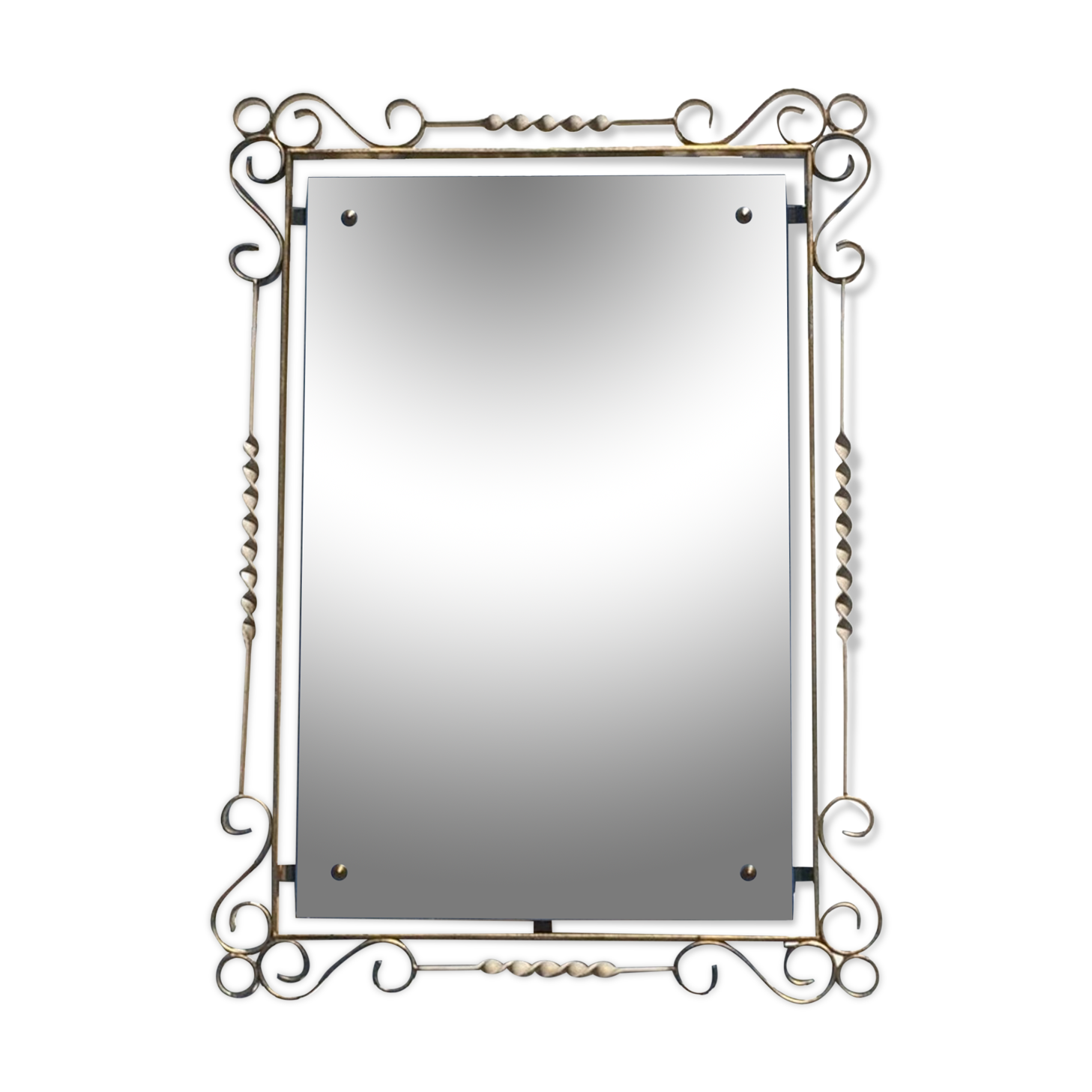 Miroir fer forgé " Hollywood Regency " 52 x 73 vintage 50s