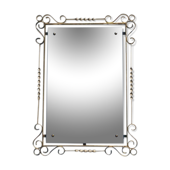 Wrought iron mirror "Hollywood Regency" (52 x 73). Vintage 50s