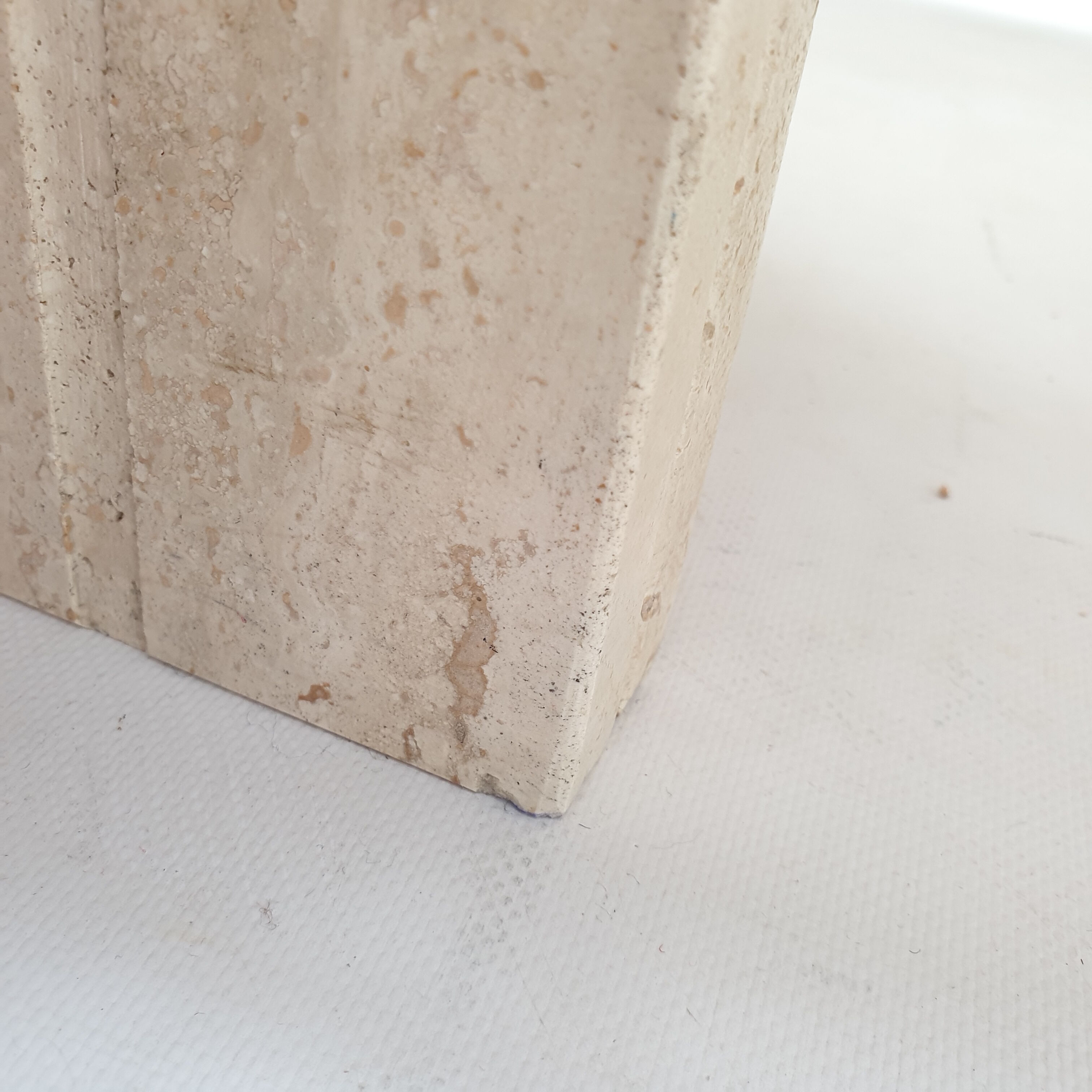 Italian travertine coffee table, 1980s