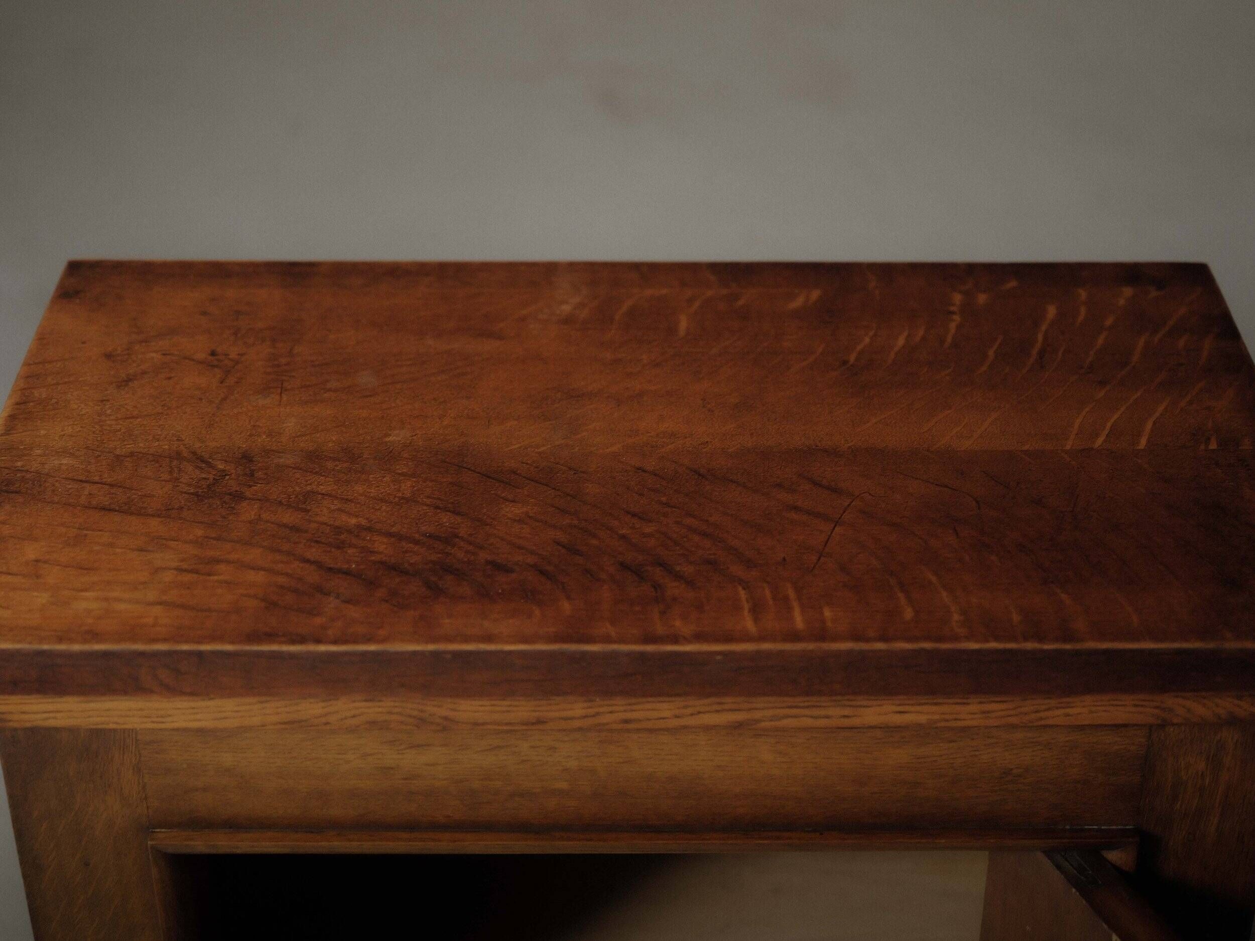 Modernist oak and leather furniture – France, circa 1940