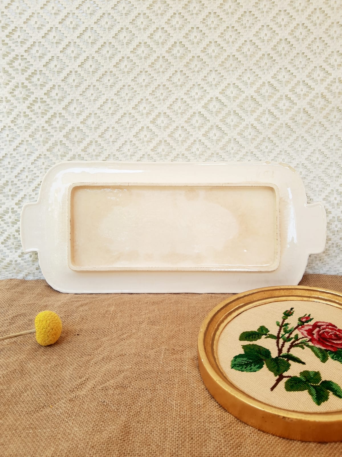 Longwy France Yellow Dessert Service