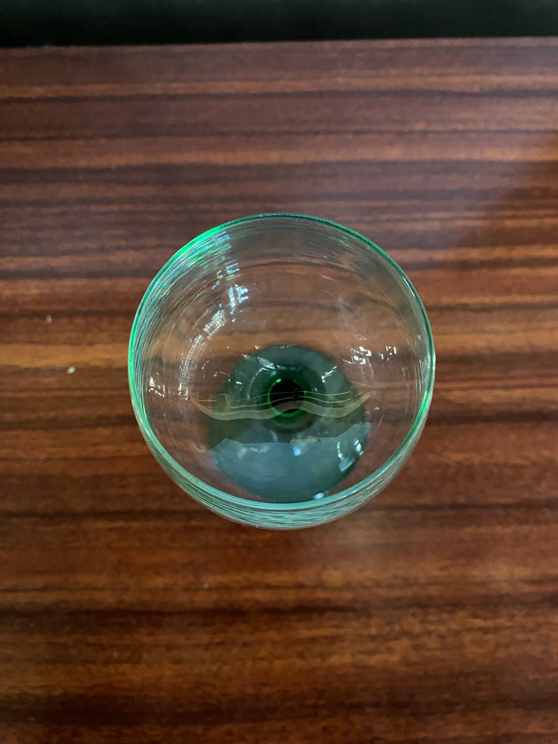 Set of 5 alsace balloon wine glasses vintage green glass