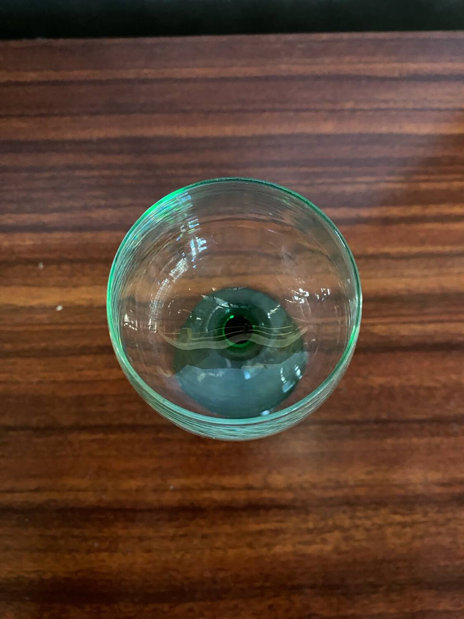 Set of 5 alsace balloon wine glasses vintage green glass