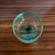 Set of 5 alsace balloon wine glasses vintage green glass