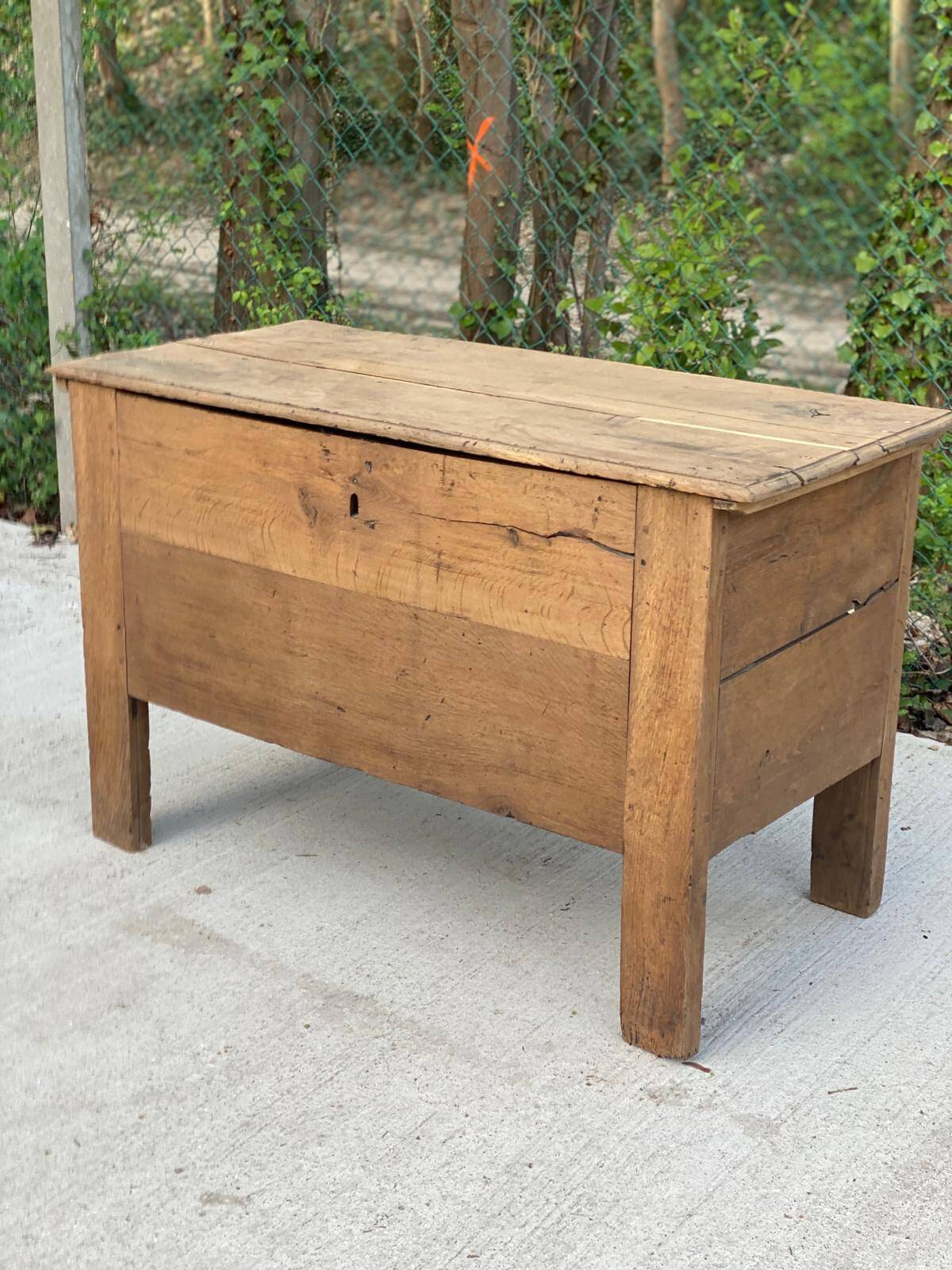 Renovated vintage oak baker's kneading trough
