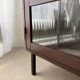 Mid-century display cabinet dark wood glass