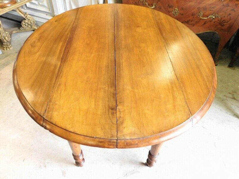 Table 6 feet Louis Philippe with 3 walnut extensions of the 19th siecle