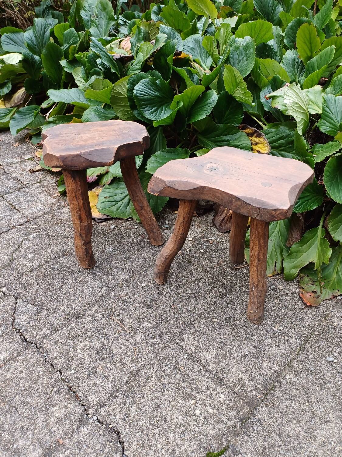 Pair of brutalist stools