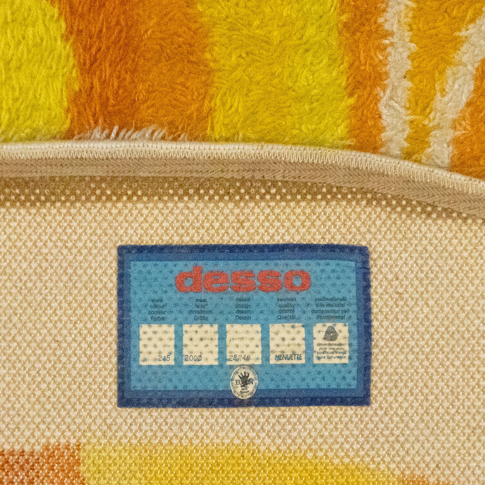 Orange Yellow Round "Amoebe" Desso Carpet