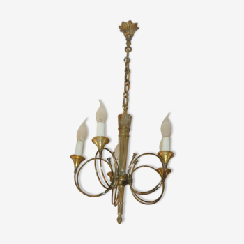 Chandelier with 5 fire hunting in bronze