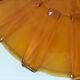 Large amber molded pressed glass dish