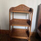 Rattan and cane shelf