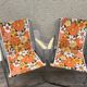 Pair of folding metal lerolin chairs in 70's fabric