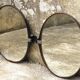 Pair of oval swivel plexi and chrome mirrors 1970