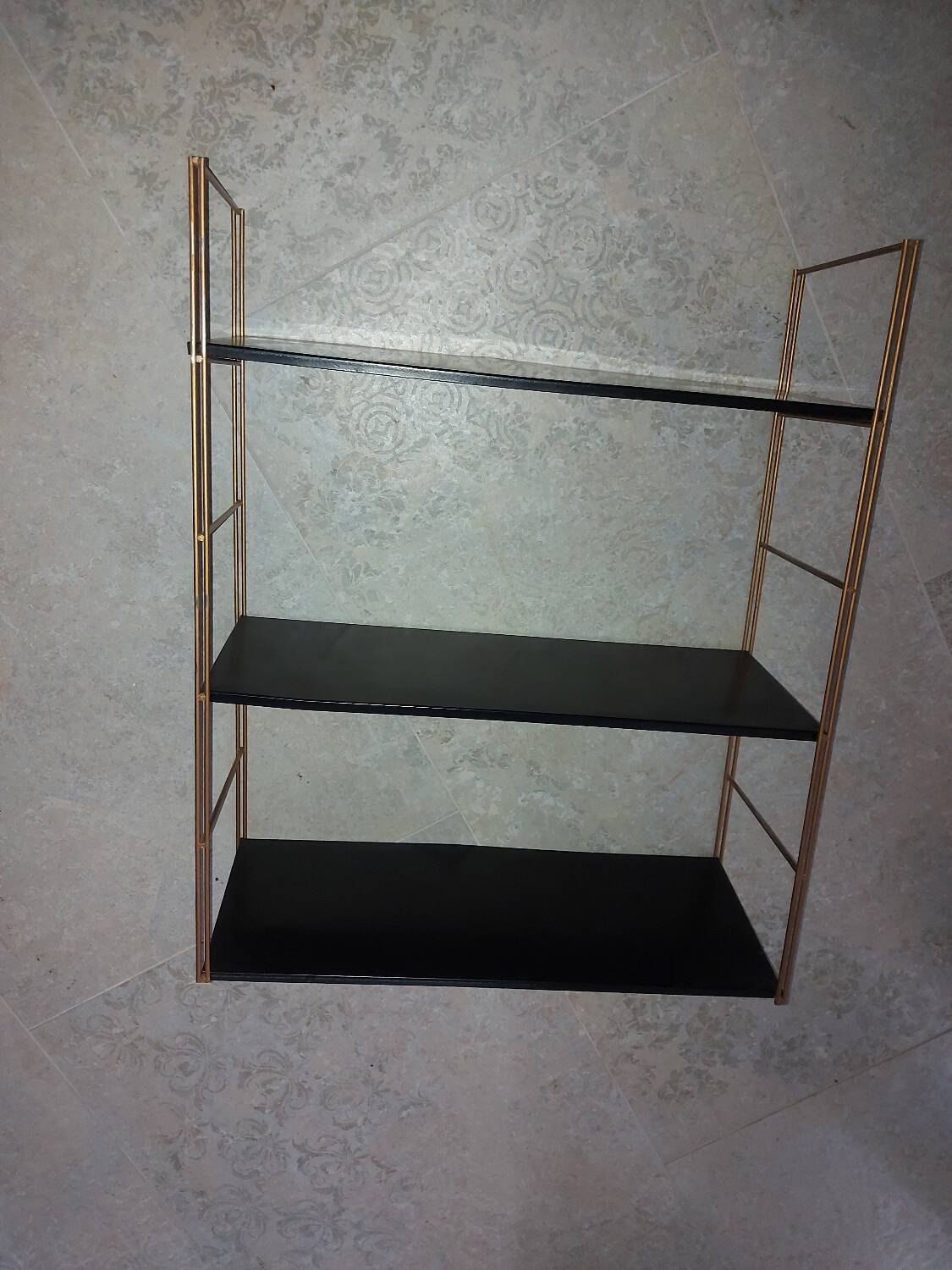 Vintage string metal shelves