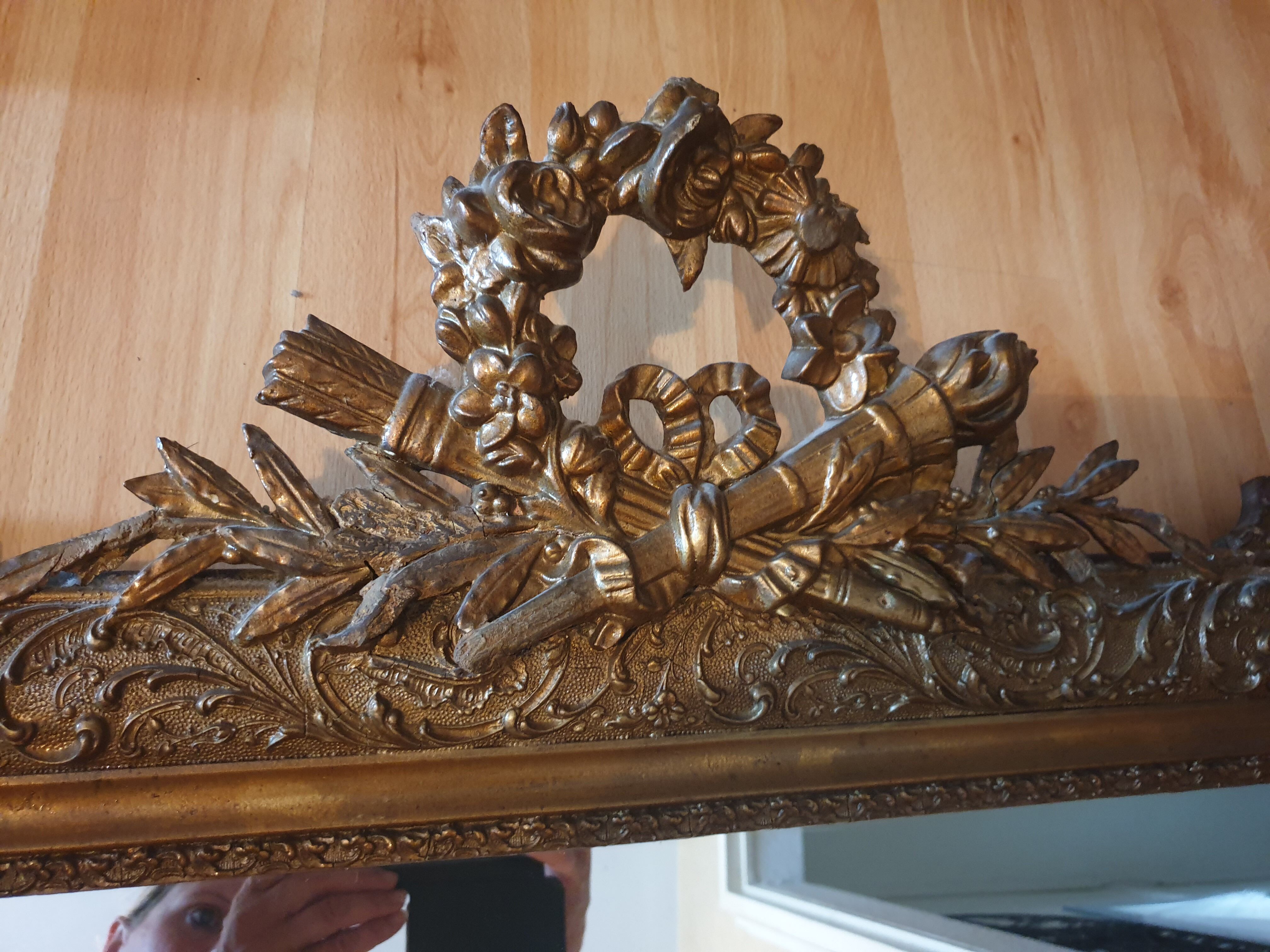 Large mirror Louis XV style of the nineteenth century
