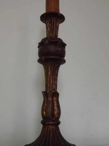 Vintage carved wooden lamp