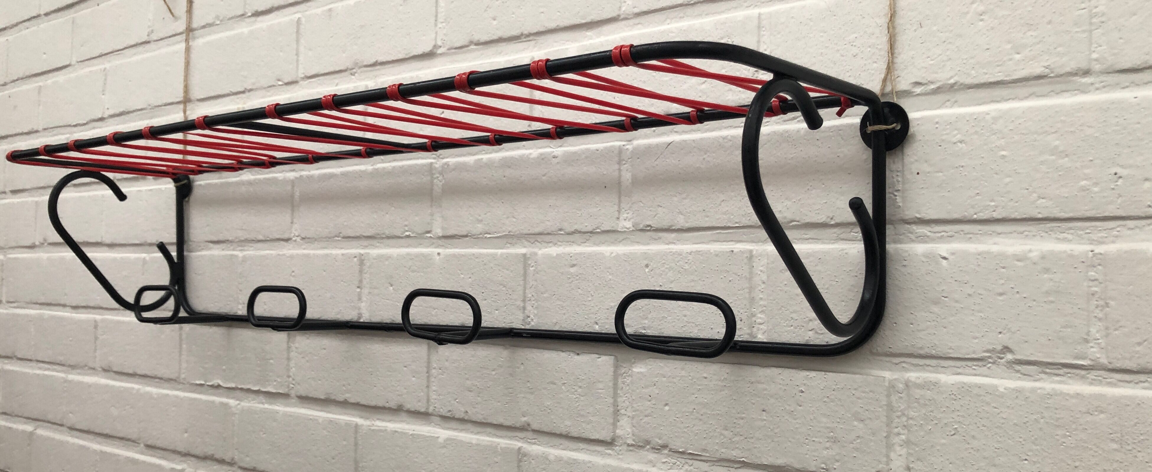 Coat rack of the 50s metal and scoubidou thread