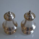 Salt and pepper shaker set, silver-plated metal, Mappin & Webb's Prince's Plate.