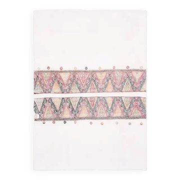 Tapis Kilim en laine et coton beige fait main turc vintage des années 1970 108x151