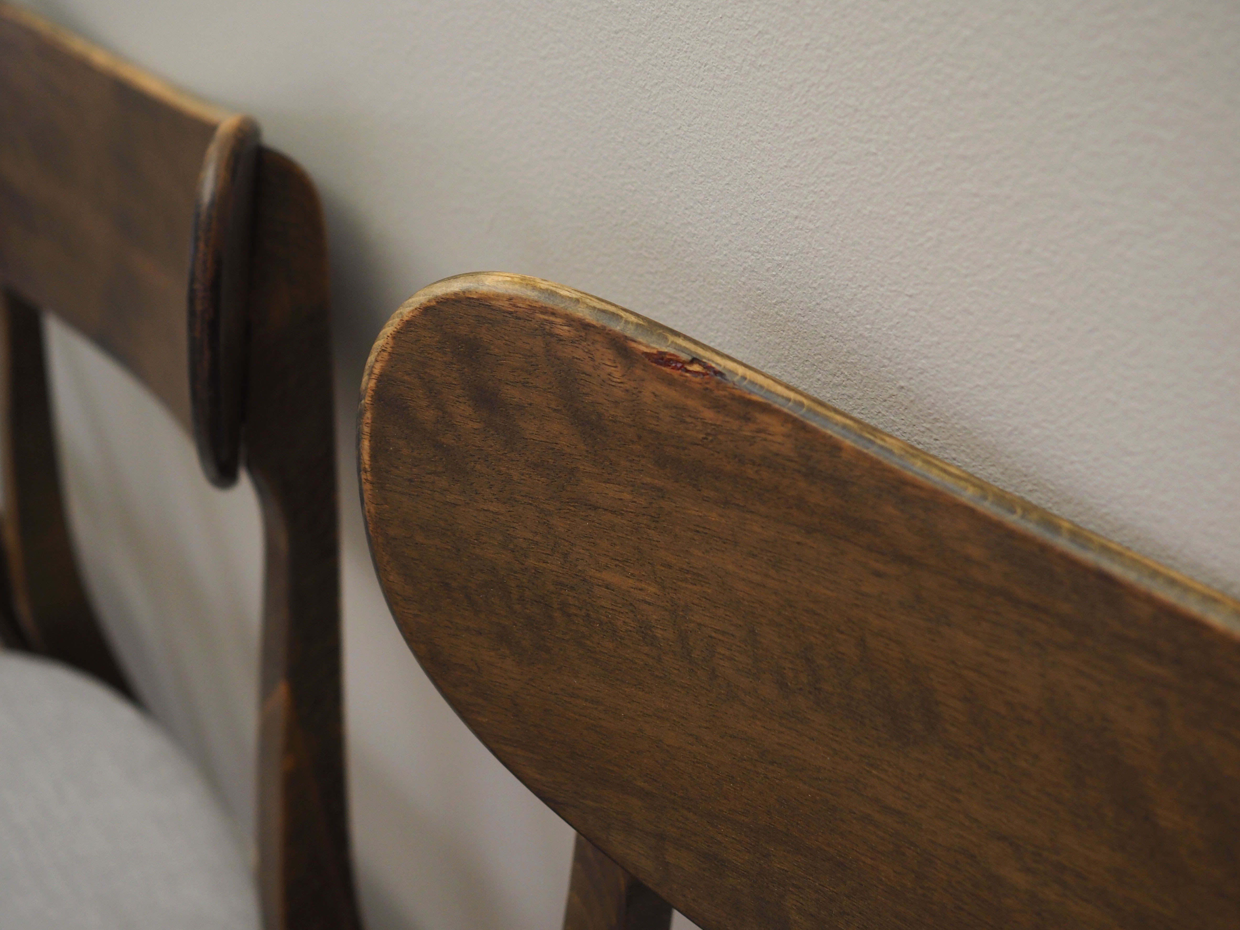 Set of six walnut chairs, Danish design, 60s, production: Denmark