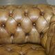 Canapé Chesterfield en cuir teint à la main, victorien rempli de crin de cheval