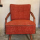Fauteuil vintage mid-century pieds compas style scandi