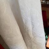 RG embroidered linen damask tablecloth late 19th century.