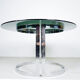 Milo Baughman chrome and smoked glass dinner table, 1970's