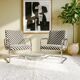 Restored vintage tubular chrome armchairs