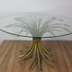 Table basse ronde gerbe de blé 1970