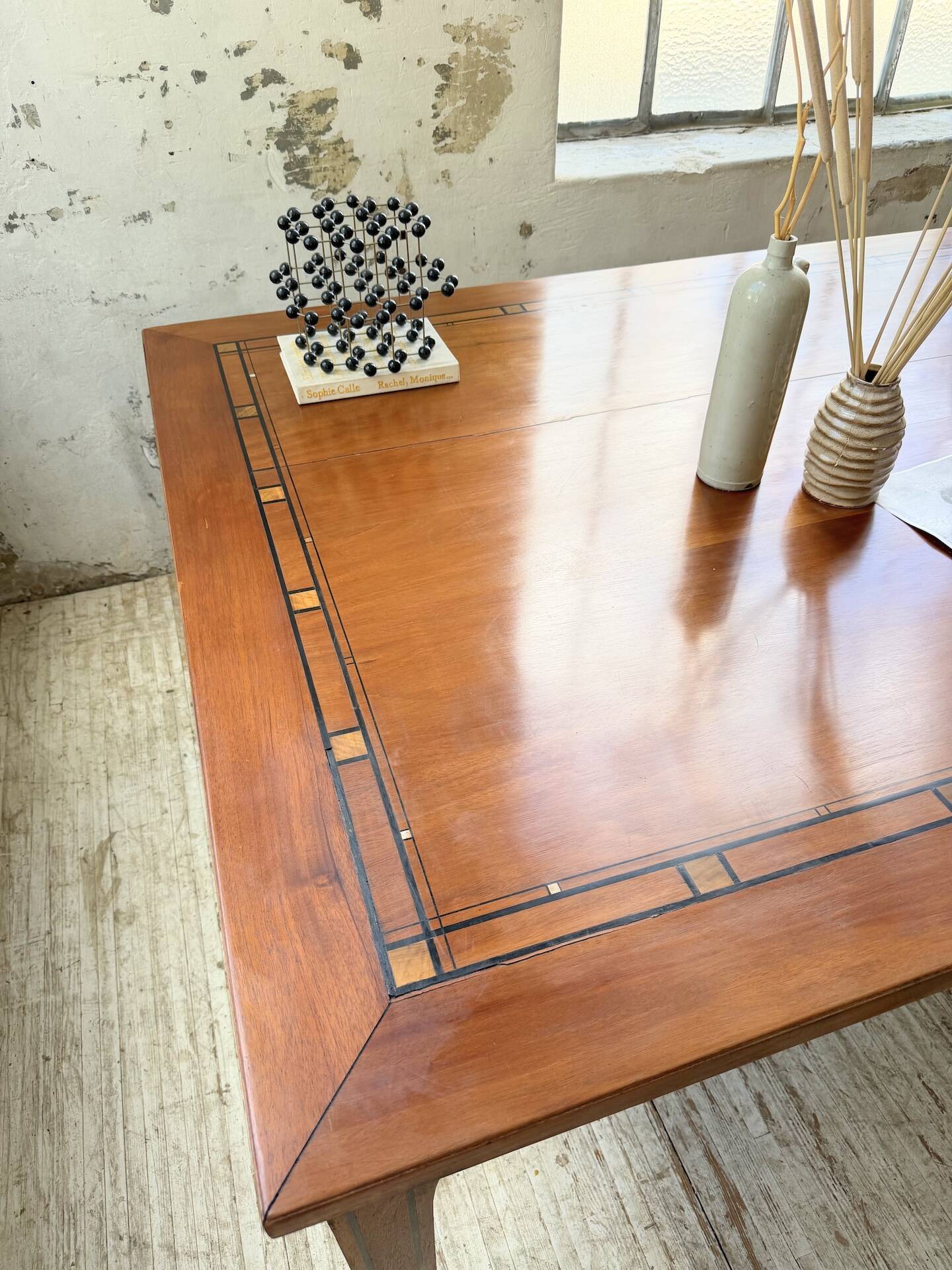 Double-sided walnut counter desk 1900
