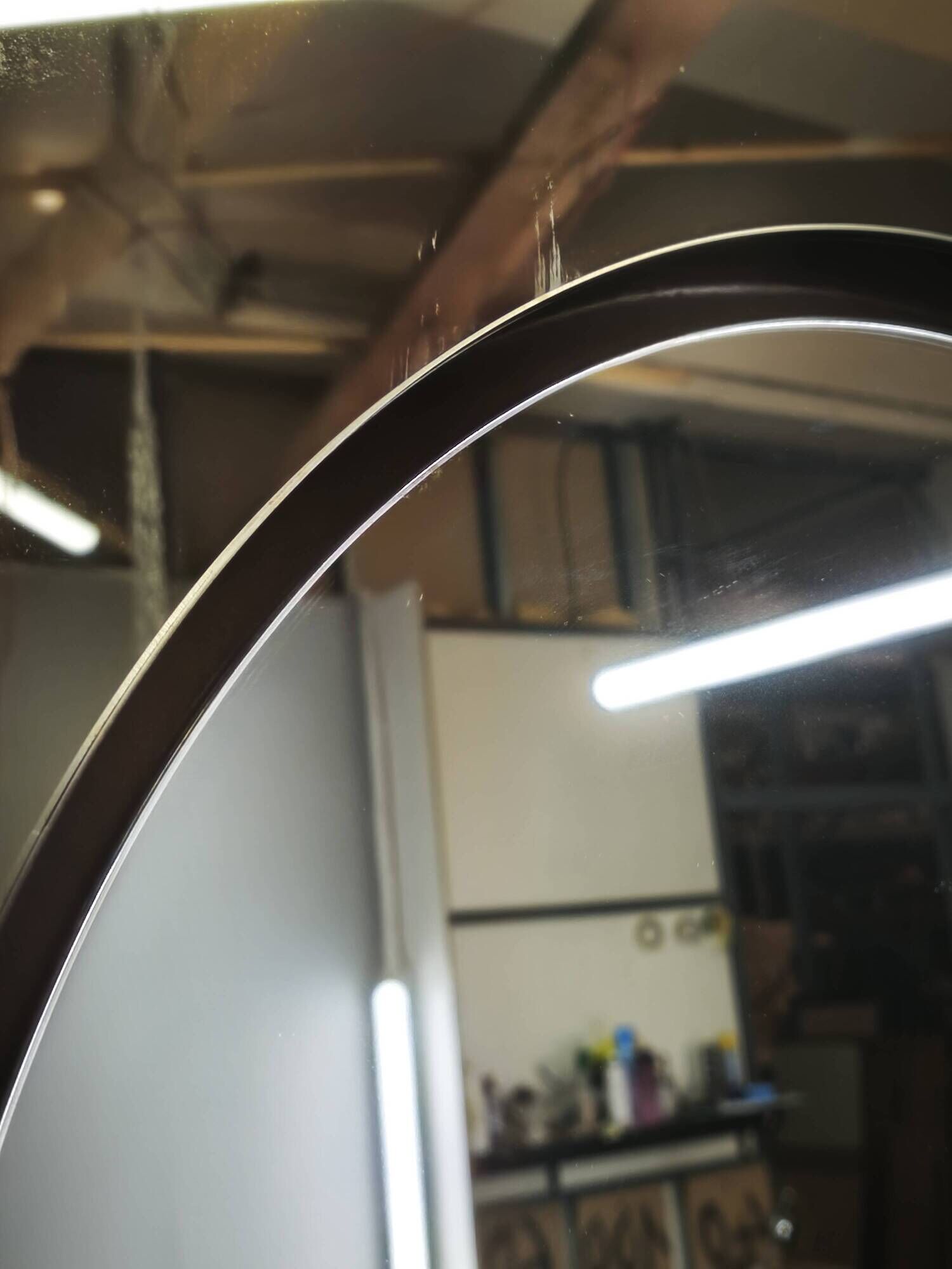 1970s Italian Space Age Smoked Glass and Circular Wall Mirror