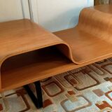 Curved wooden coffee table