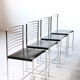 Set of 4 chrome and leather chairs by Cidue, Italy 1970's