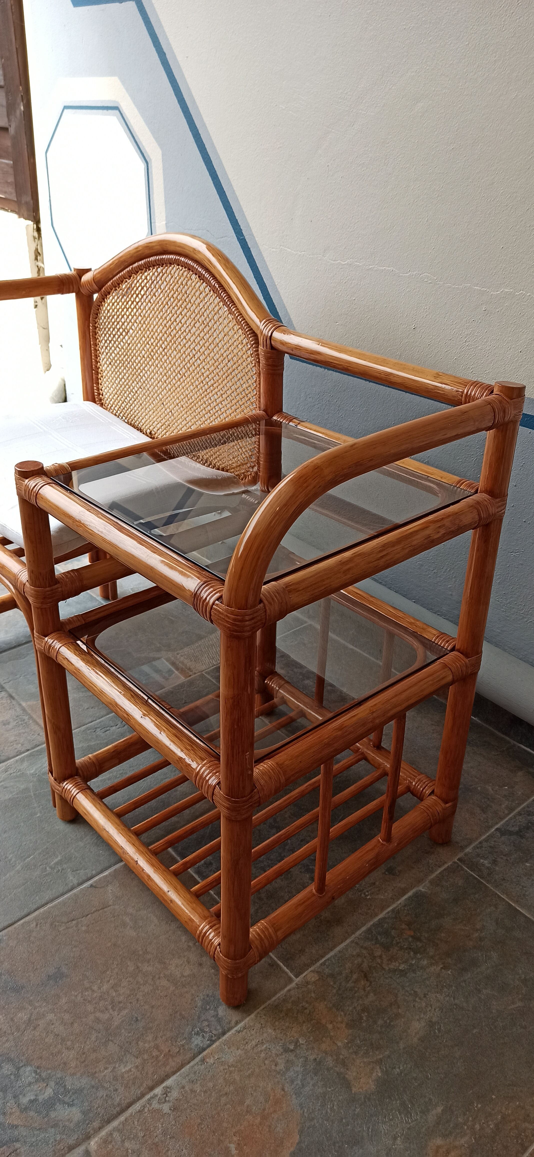 Furniture phone bamboo rattan and wicker