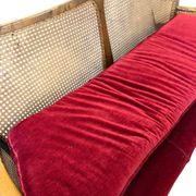 Vintage red wine baroque armchair/sofa/lounge with caning