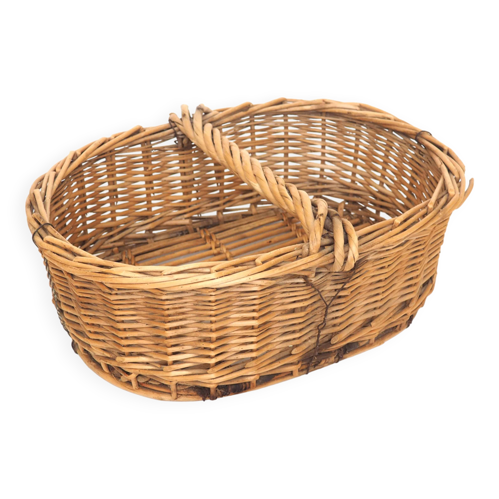 Petit Panier En Osier Fait Main Avec Anse – Vintage Et Décoratif