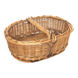 Old basket with flat handle